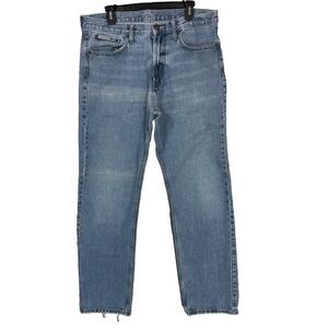 Calvin Klein Mens Standard Straight Jeans W33 L32 Light Wash Denim 100% Cotton